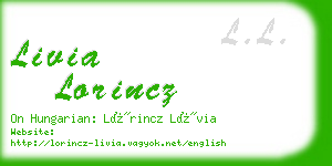 livia lorincz business card